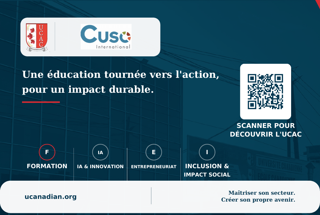 Verso UCAC et Cuso International : Maîtriser son secteur. Créer son propre avenir.